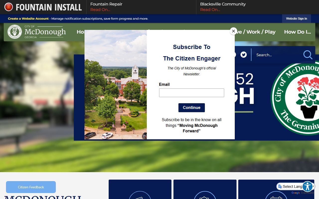 McDonough death index city government page