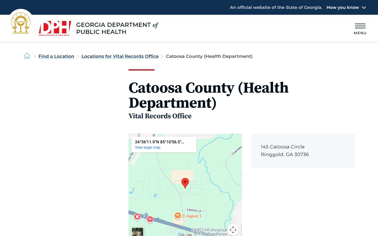 Catoosa County death index