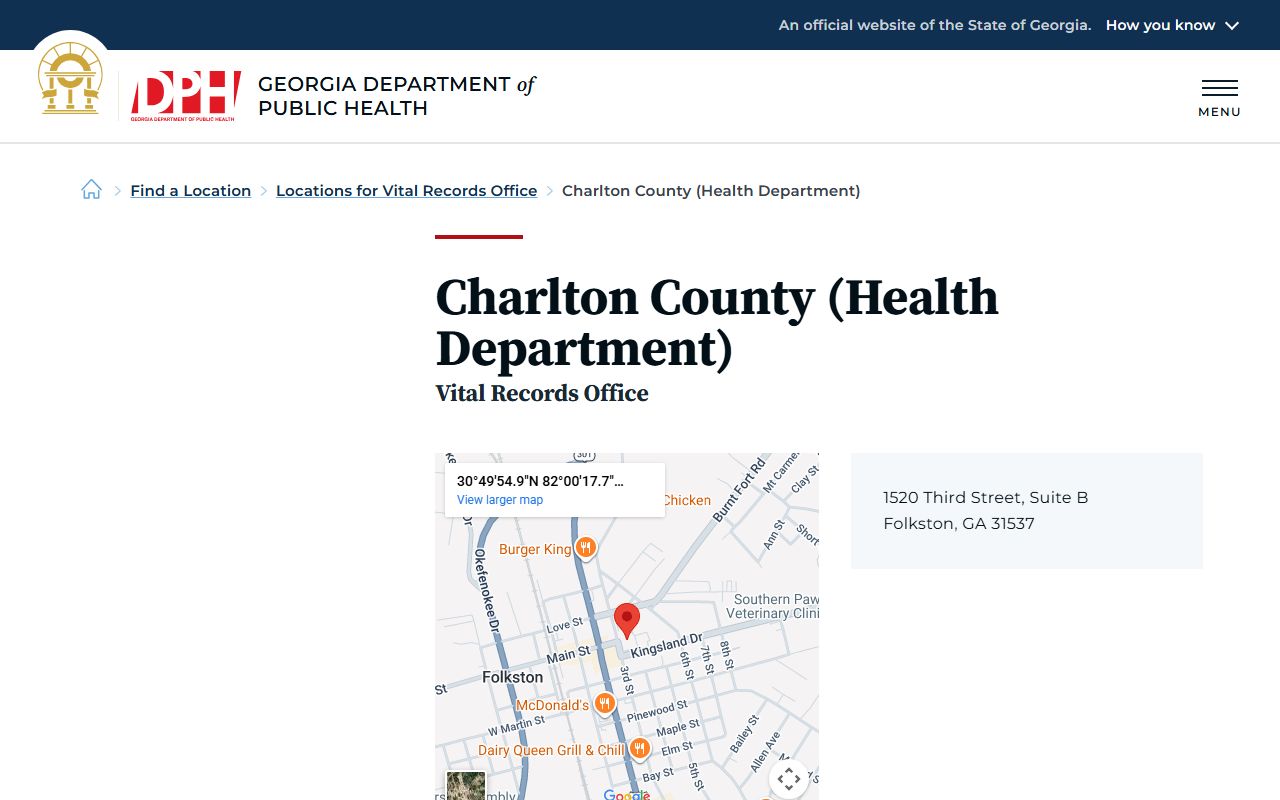 Charlton County death index