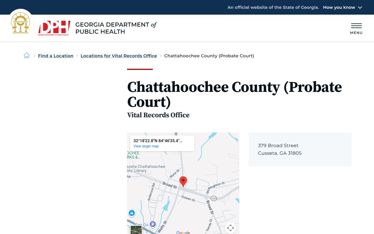 Chattahoochee County death index