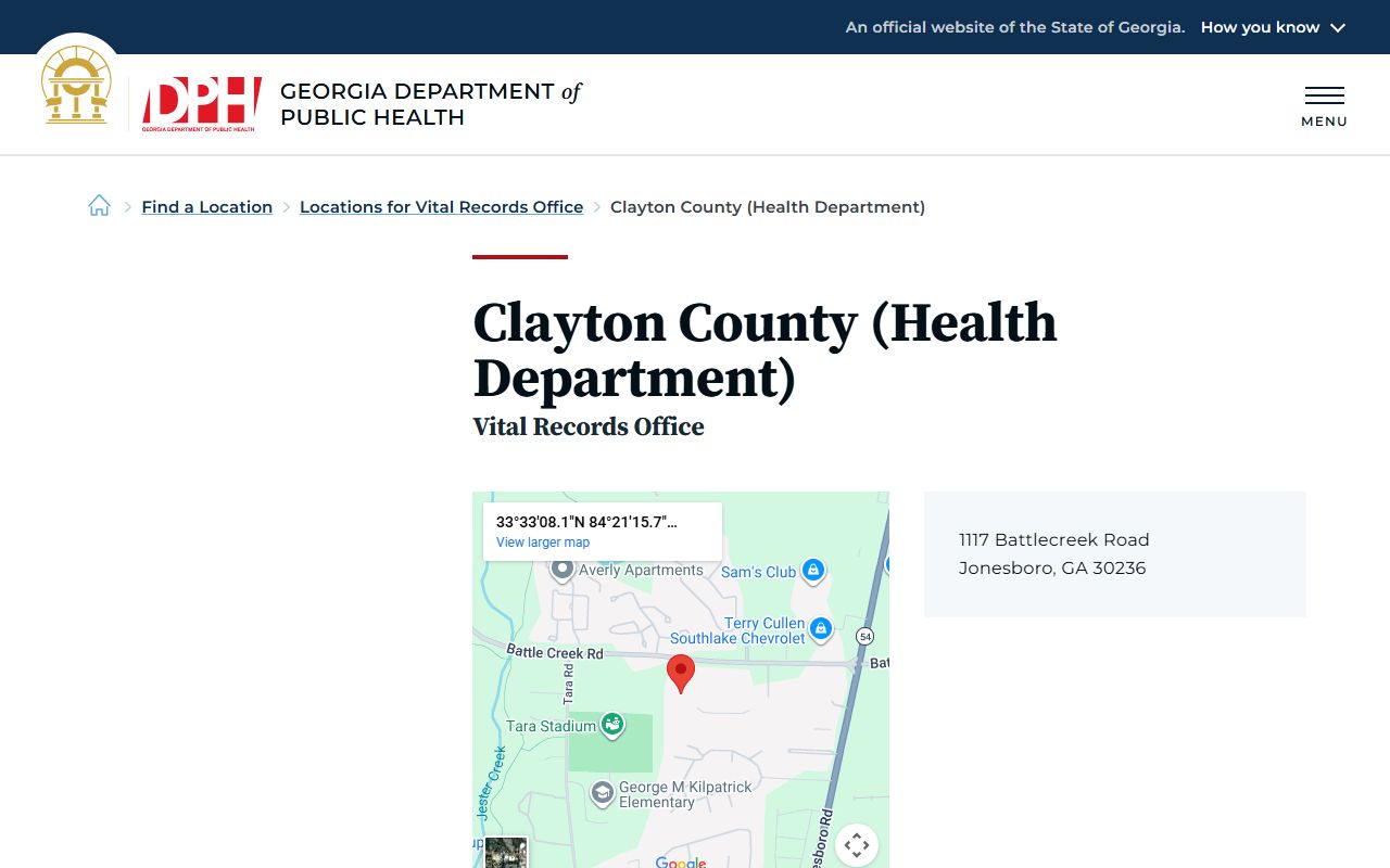 Clayton County death index