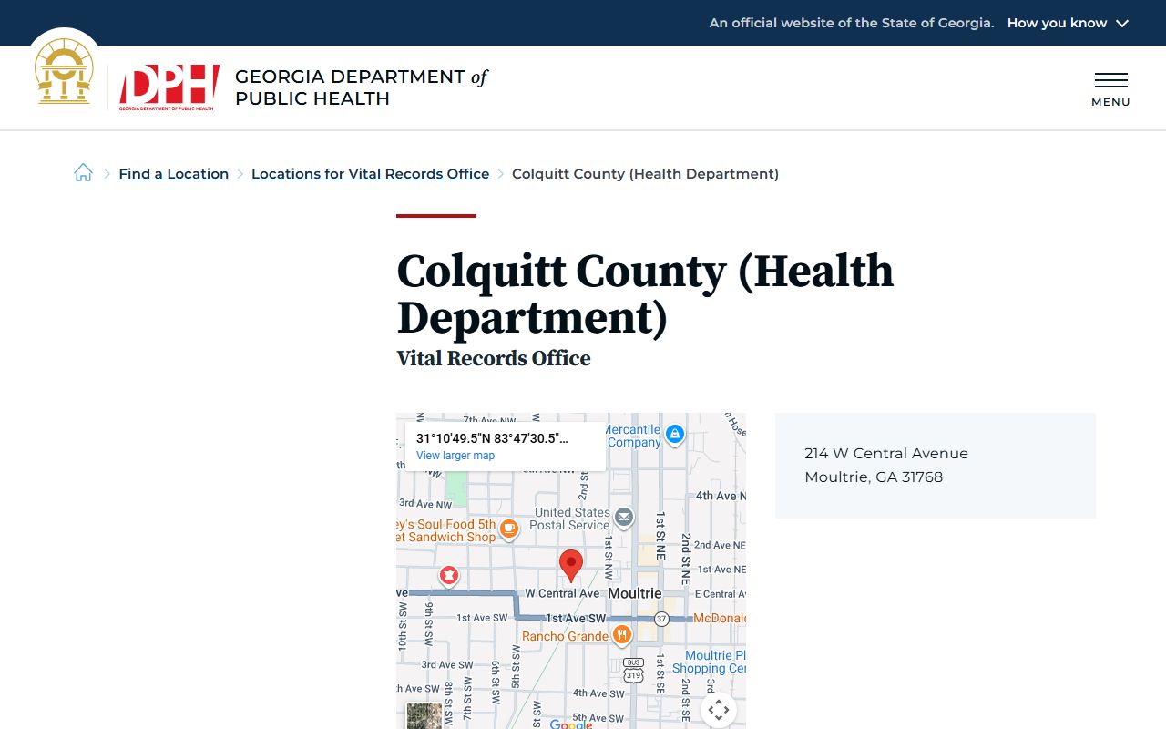 Colquitt County death index