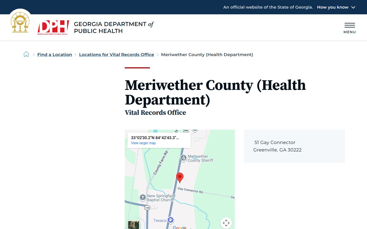 Meriwether County death index