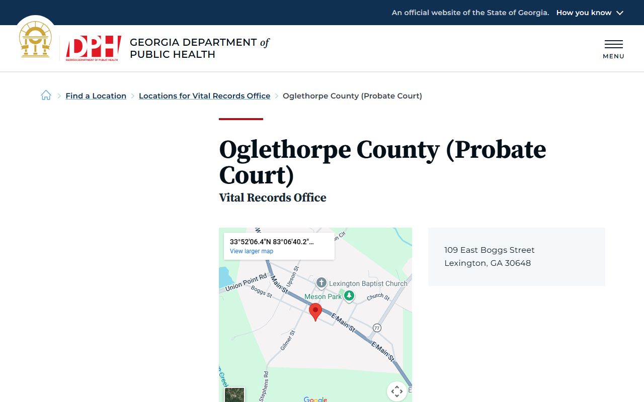 Oglethorpe County death index